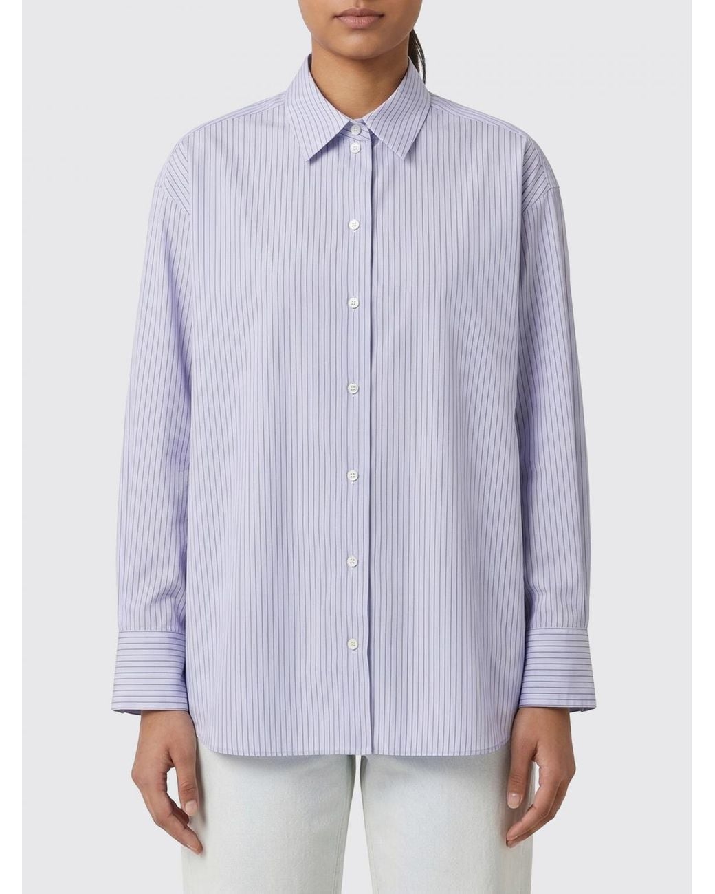 The Row Purple Striped Cotton Shirt