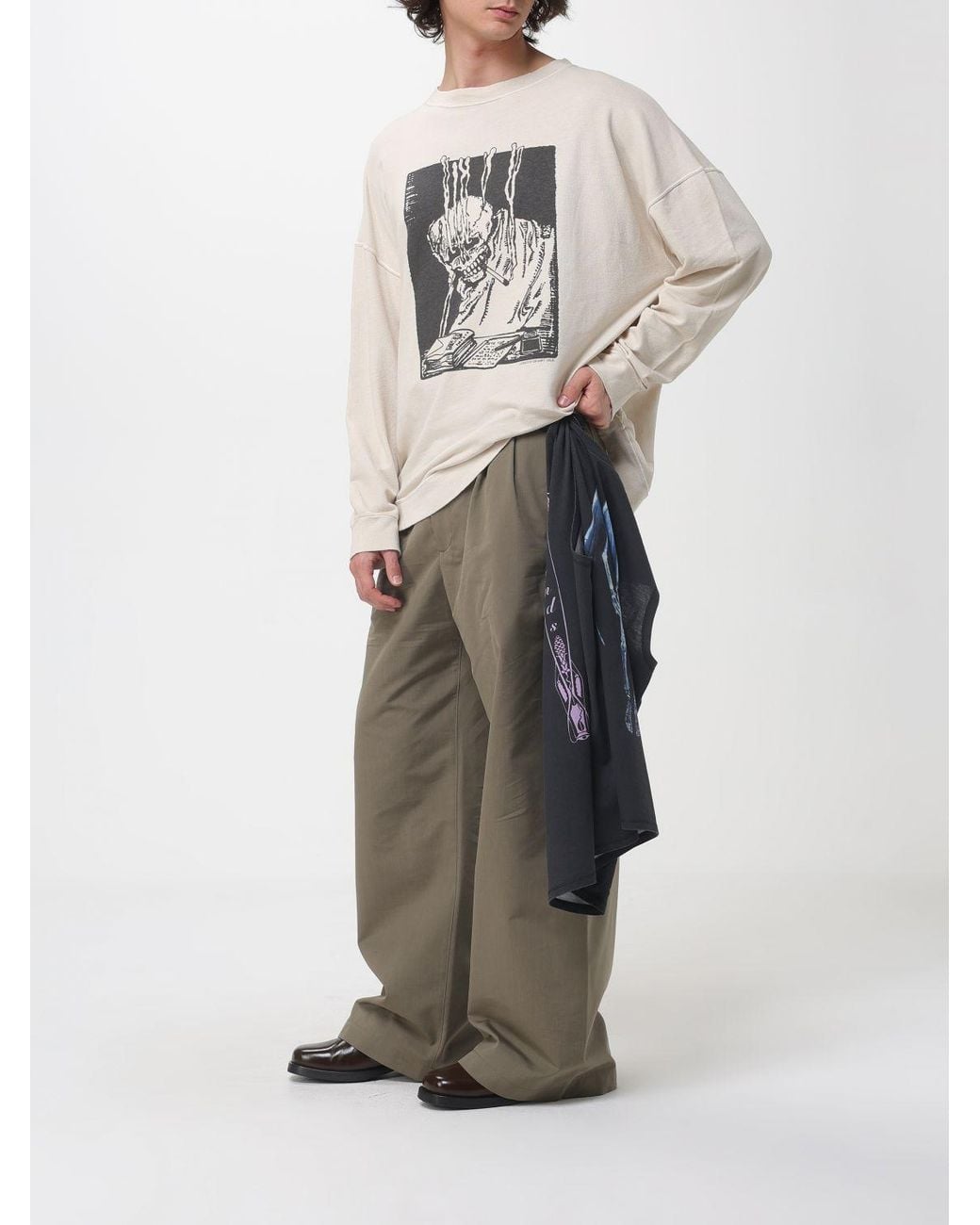 Our Legacy Natural Graphic Print Cotton Crewneck Sweatshirt for men