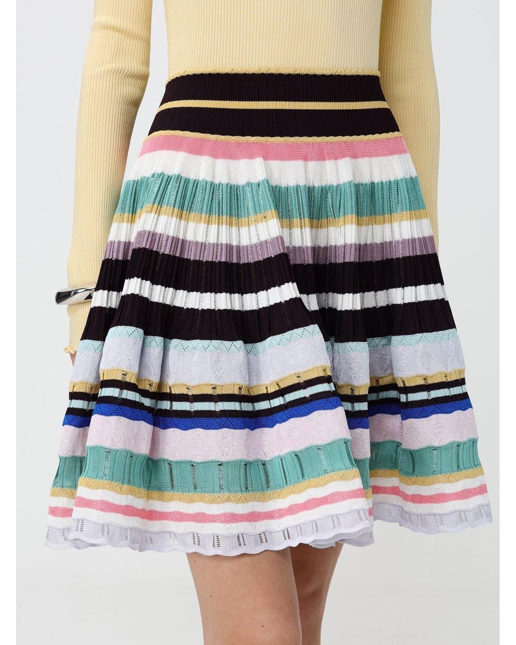 Alaïa Red A-Line Knit Mini Skirt