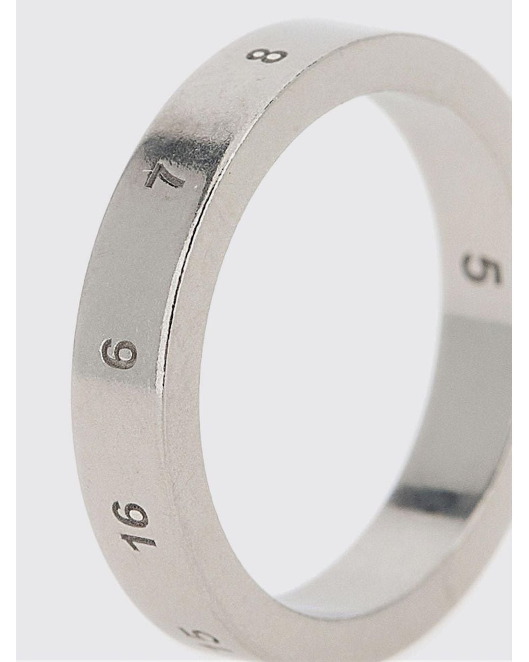Maison Margiela White Engraved Numeric Logo Band Ring