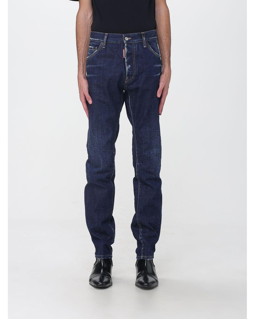 DSquared² Blue Teddy Straight Slim Fit Jeans for men