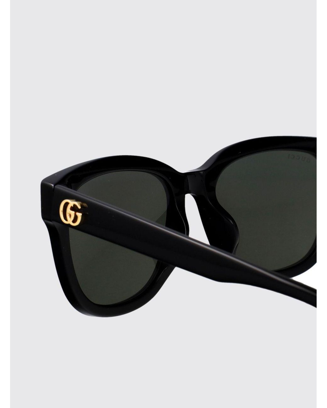 Gucci Black Cat-Eye Acetate Sunglasses With Gg Monogram And Dark Lenses