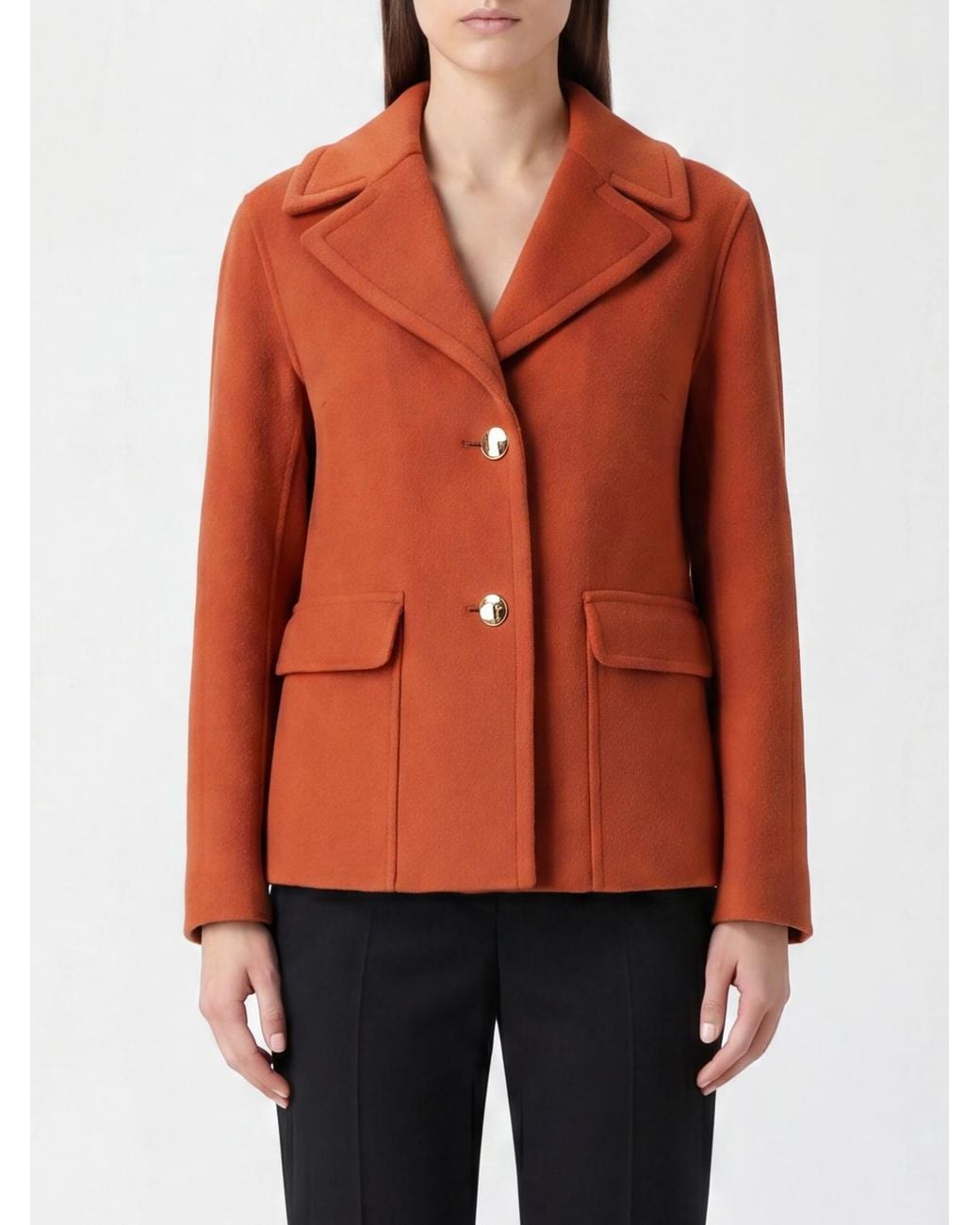 Max Mara Orange Short Single-Breasted Coat