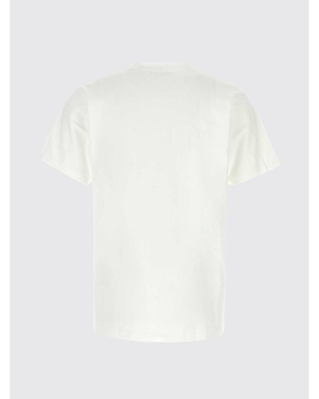 A Bathing Ape White Cotton T-Shirt With Contrasting Logo Print On The Front for men