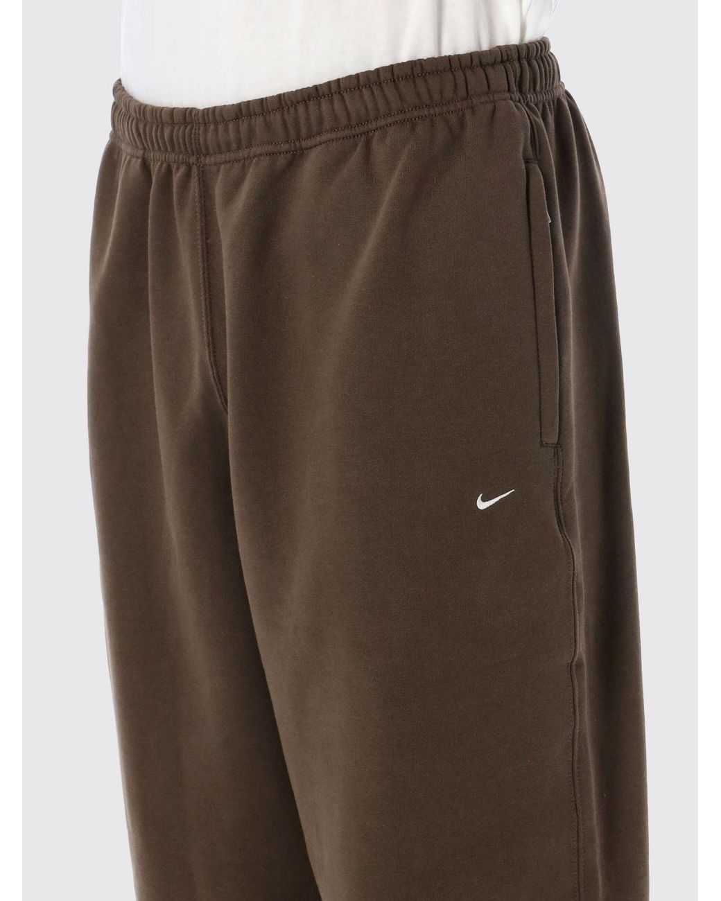 Nike Brown Solo Swoosh Cotton Blend Trousers for men