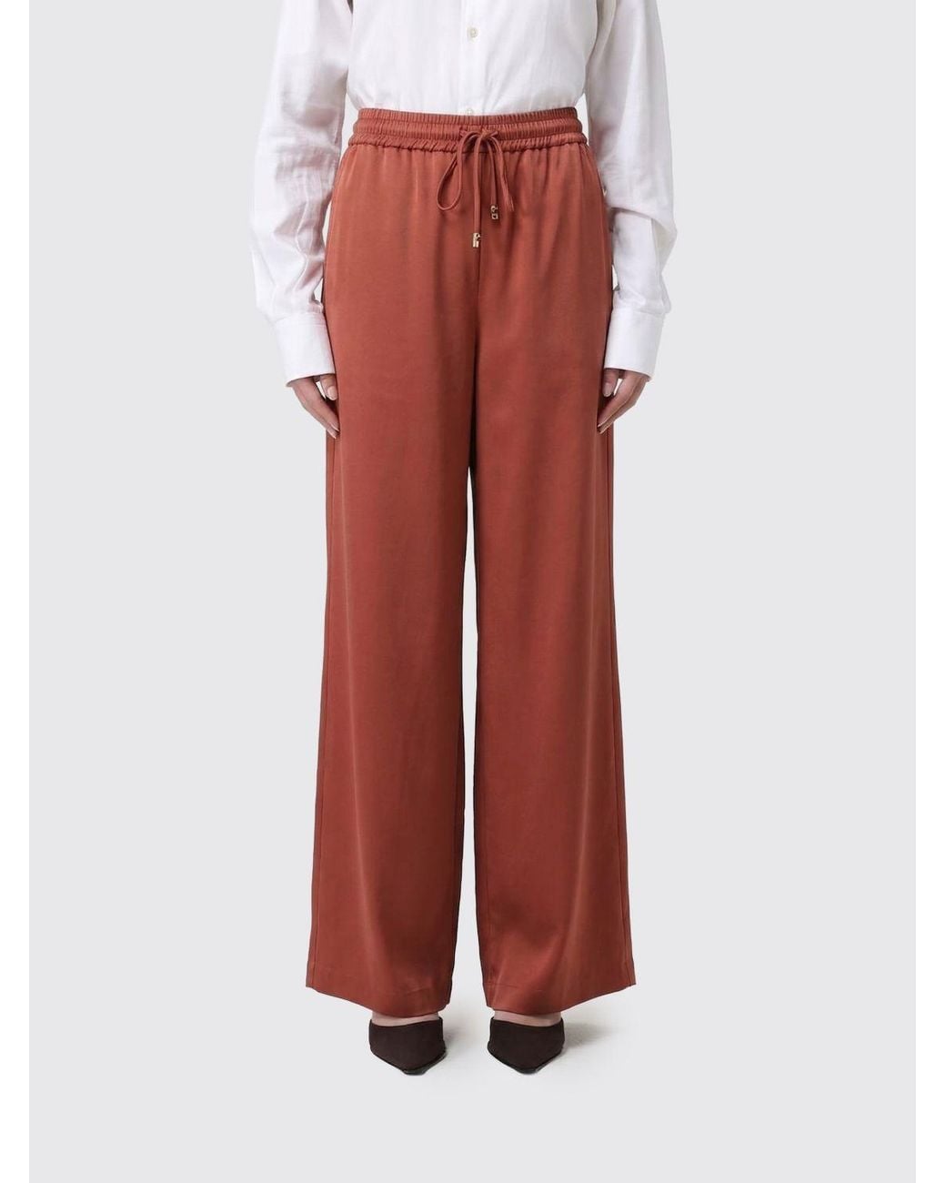 Max Mara Red Silk Jogging Trousers