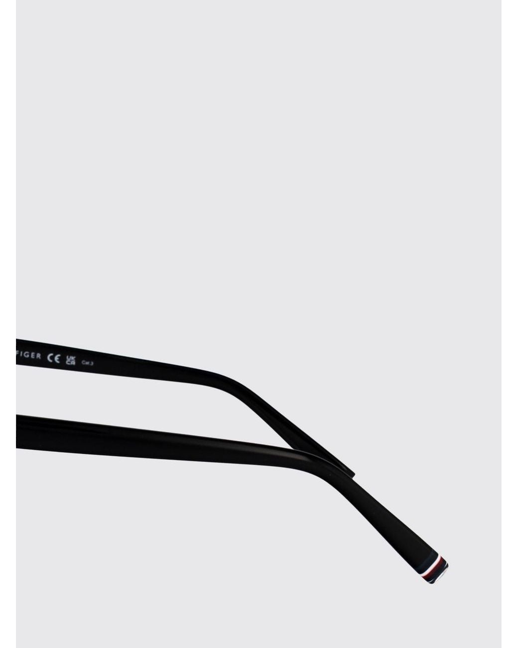 Tommy Hilfiger Black Cat-Eye Acetate Sunglasses With Tortoiseshell Print