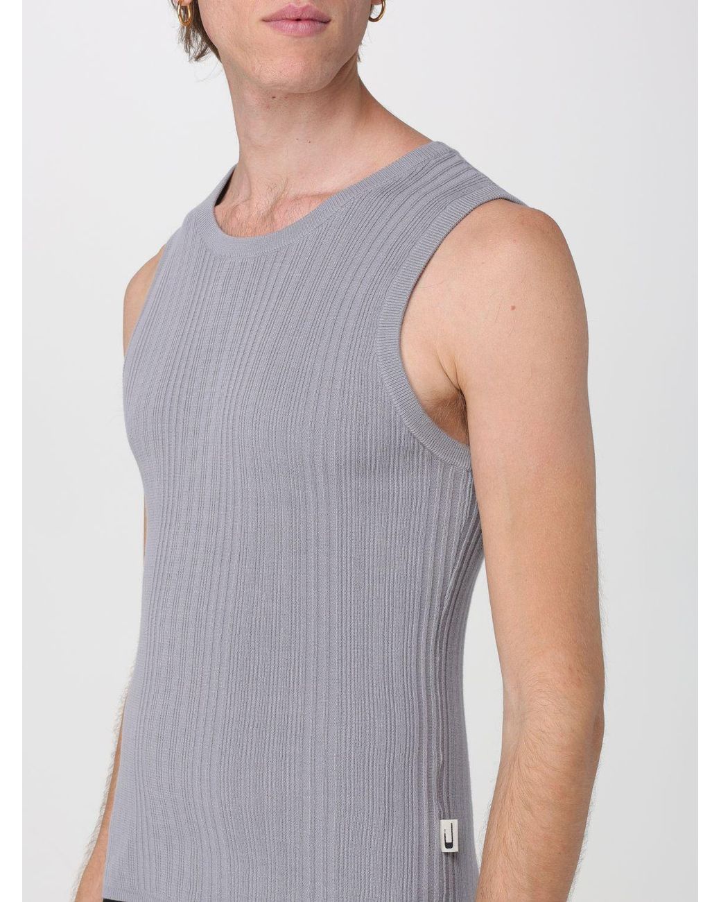 Carrera Blue Ribbed Cotton Vest With Crew Neckline for men