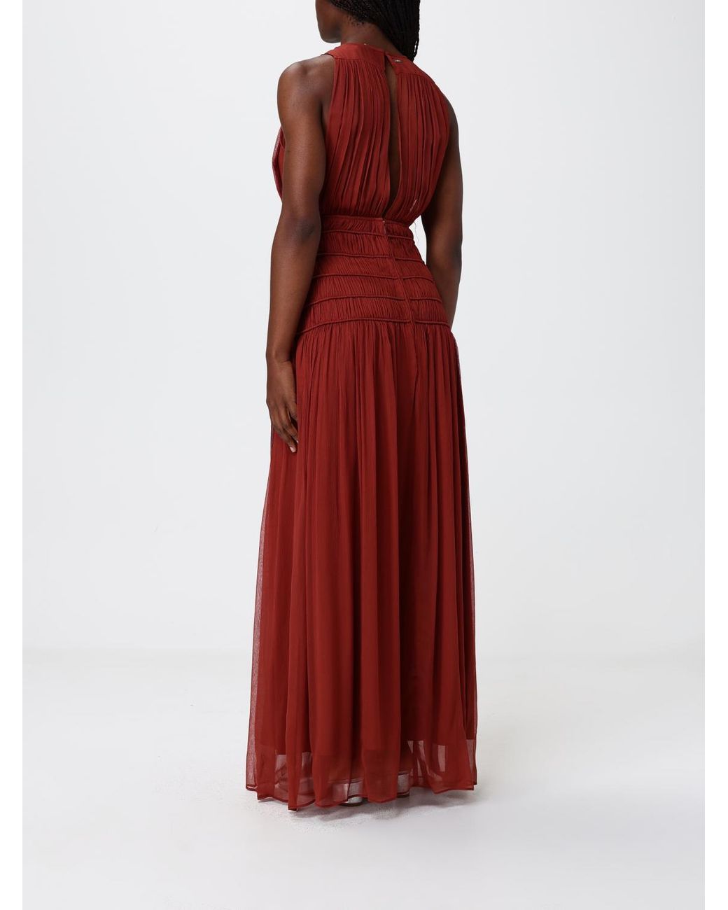 Twinset Red Long Viscose Dress