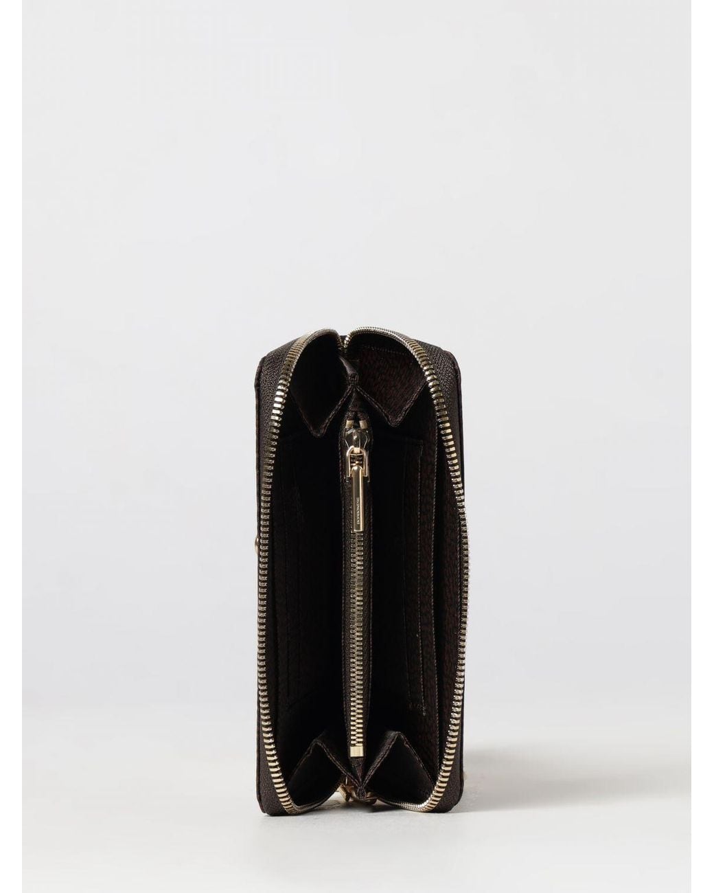 Borbonese Brown Continental Polka Dot Recycled Nylon Zip-Around Wallet