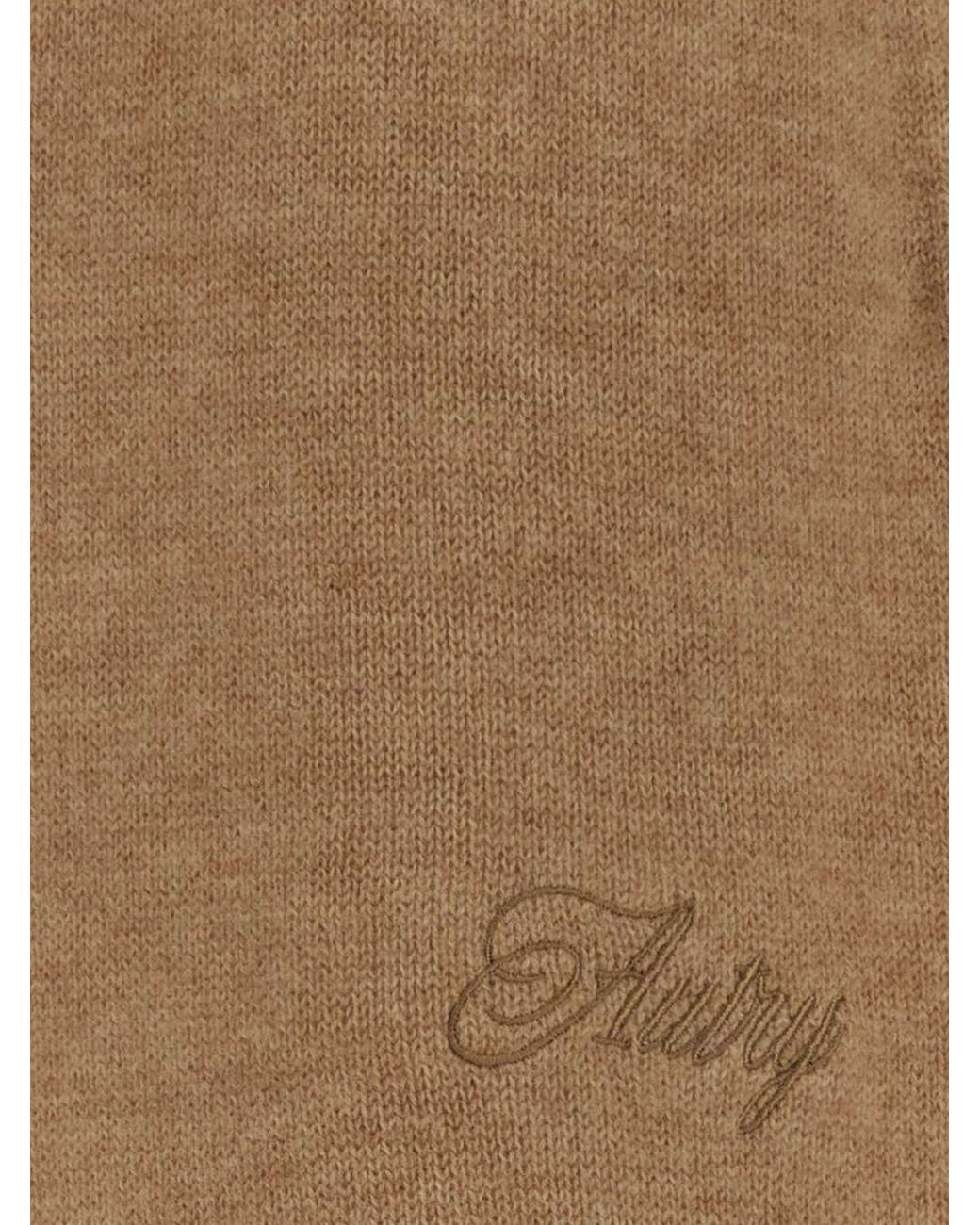 Autry Natural Wool And Cashmere Knit Jogging Trousers With A High-Rise Drawstring Waist