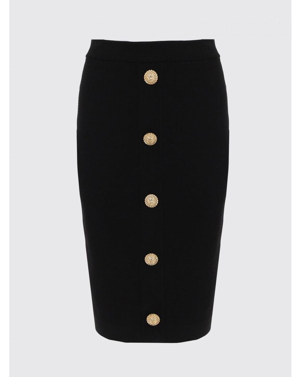 Balmain Black Viscose Pencil Skirt