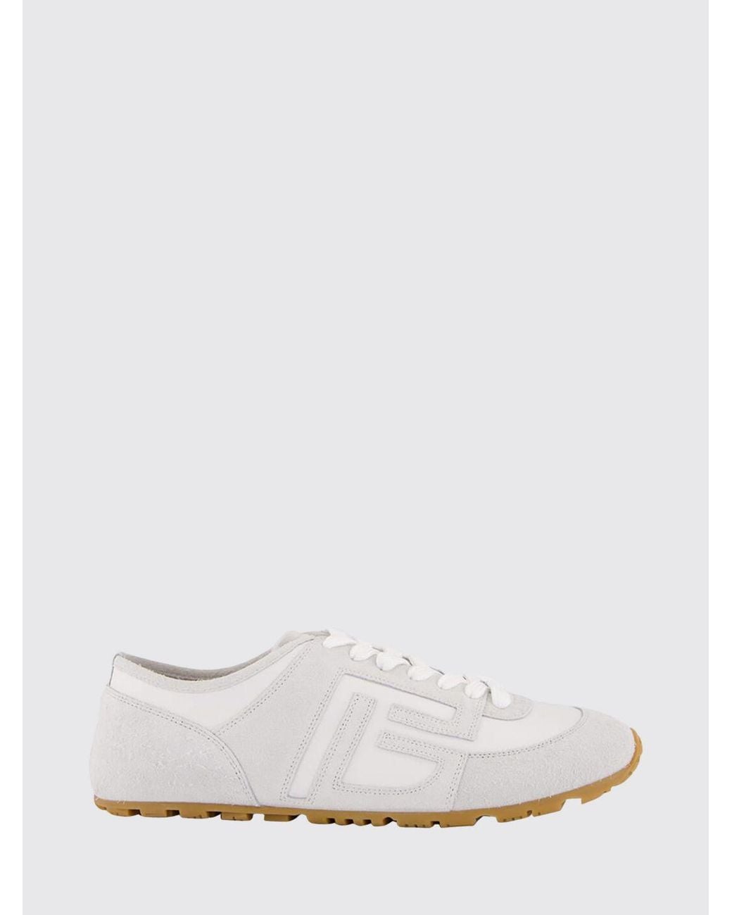 Balmain White Racer 45 Leather Sneakers for men