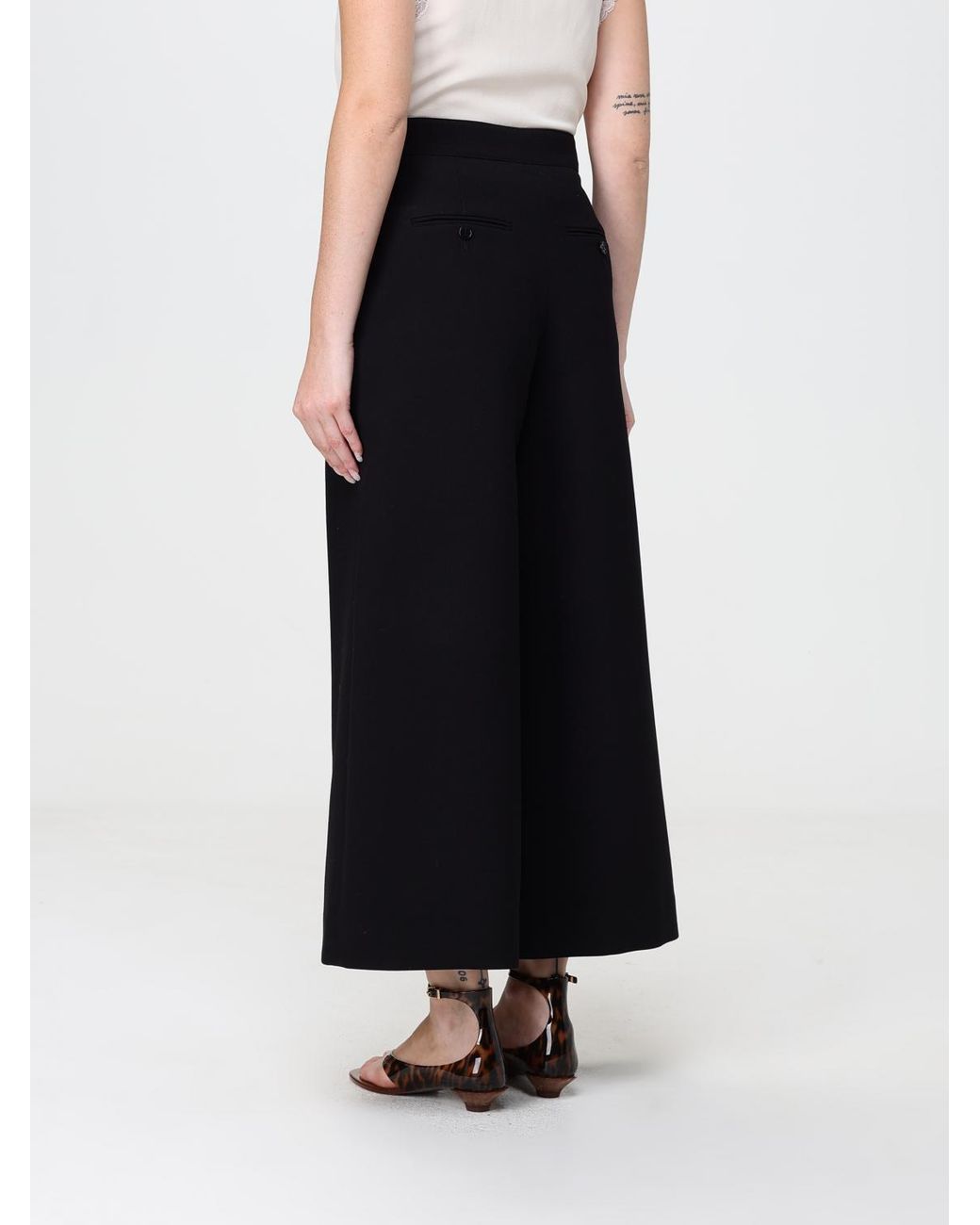 Chloé Black ChloÉ Sleeveless Pure Silk V-Neck Top With Embroidered Lace Inserts