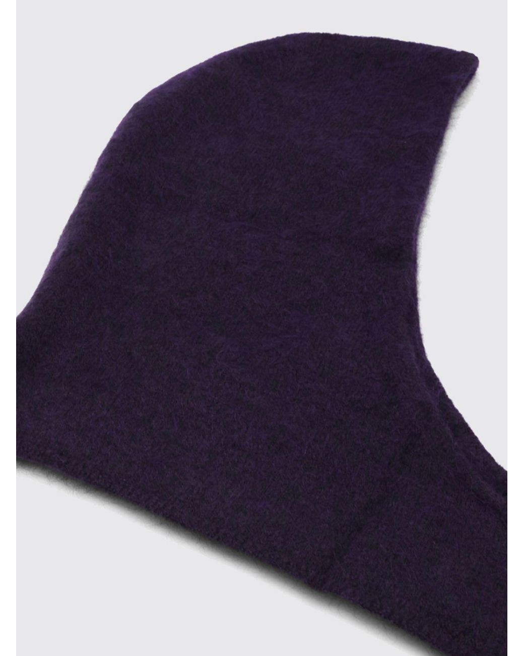 Ganni Blue Wool And Mohair Blend Beanie With Butterfly Logo