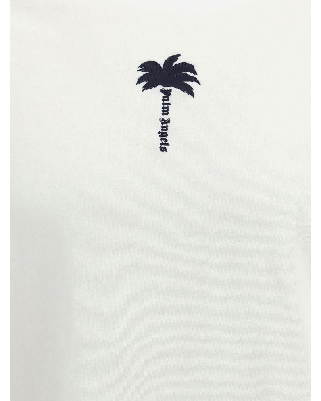 Palm Angels White Crewneck T-Shirt for men