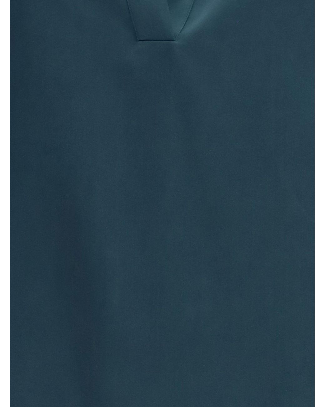 Tom Ford Blue V-Neck Silk Blouse With Long Dropped-Shoulder Sleeves