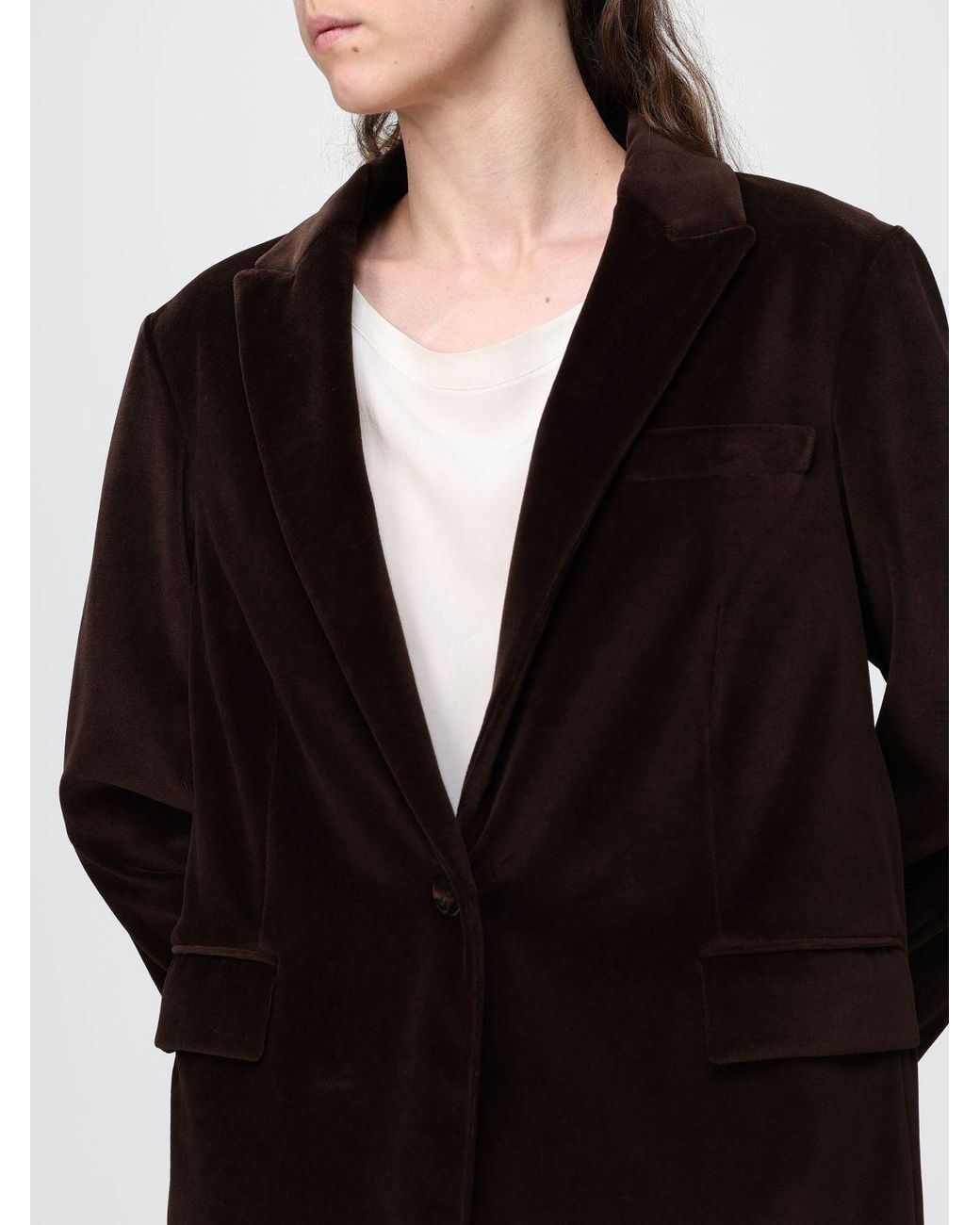Circolo 1901 Black Single-Breasted Velvet Blazer With Peak Lapels