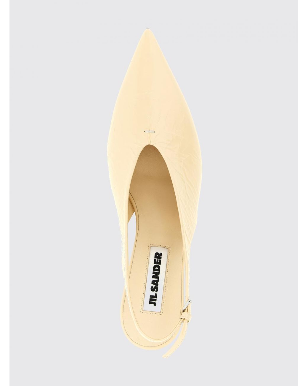 Jil Sander Natural Crinkled Leather Slingback