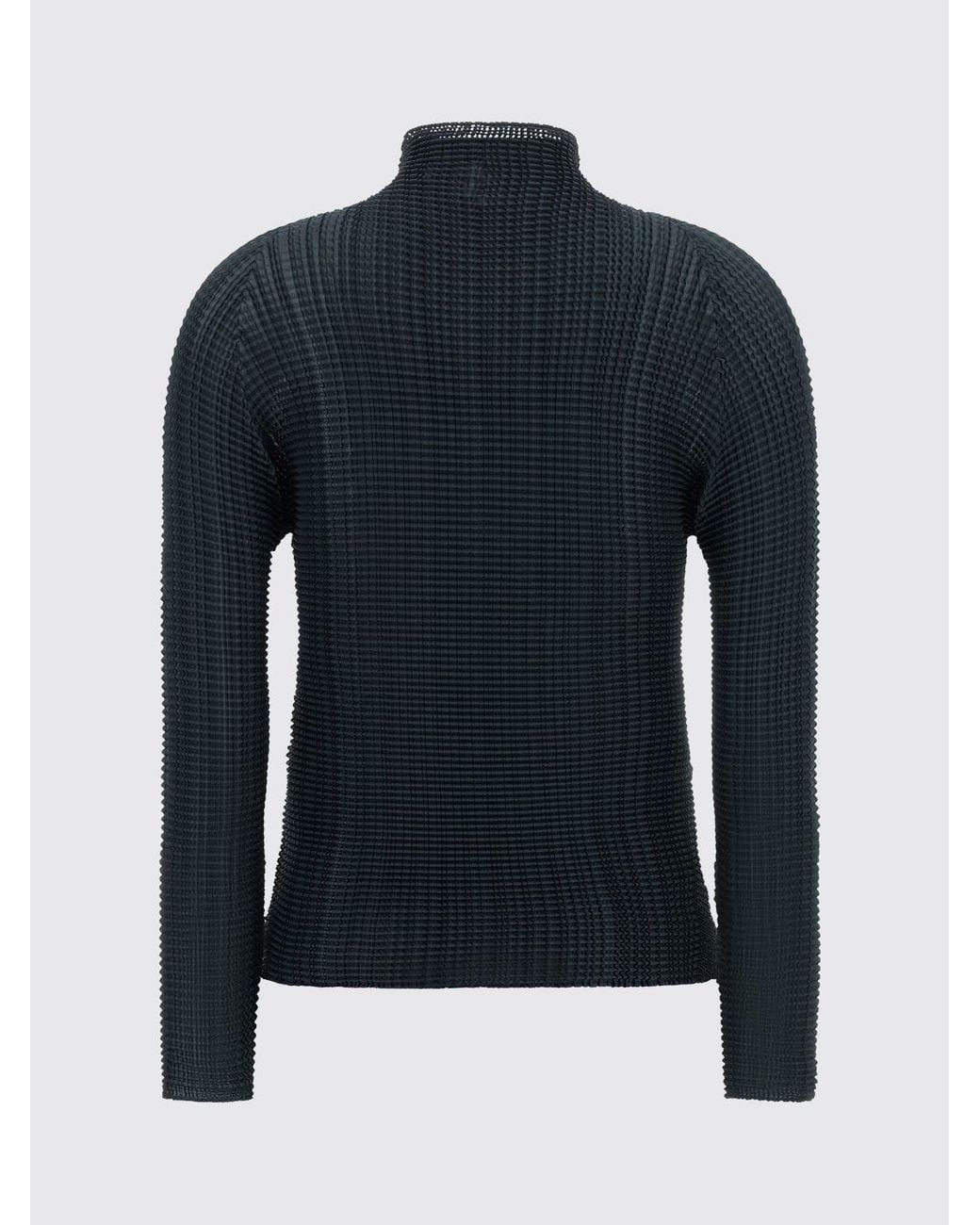 Issey Miyake Blue Long-Sleeved Polyester Crêpe Turtleneck