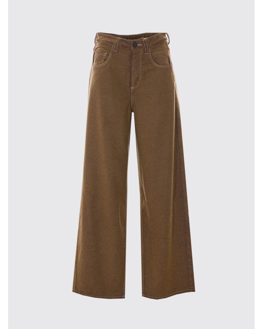 Uma Wang Brown Phyllis High-Waisted Wide-Leg Trousers