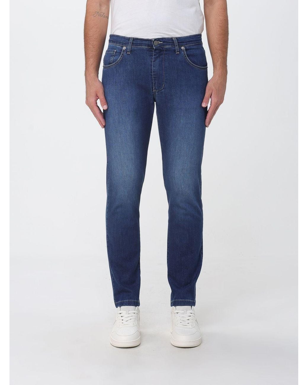XC Blue Classic Five-Pocket Slim Fit Jeans for men