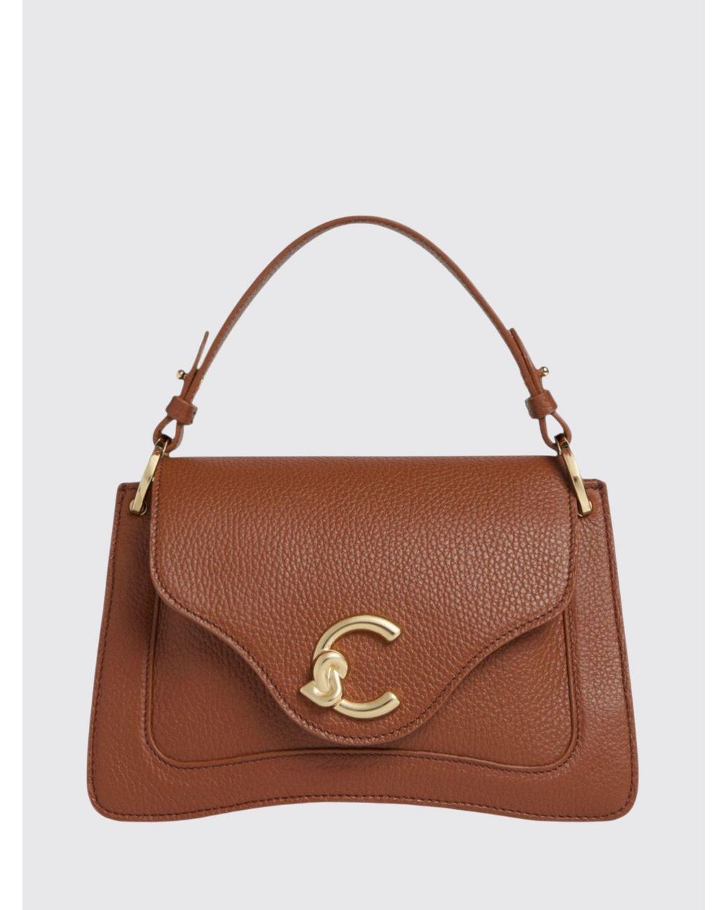 Coccinelle Brown C-Me Mini Hammered Leather Bag