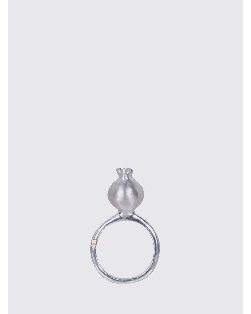 Rosa Maria White Chromed Ring