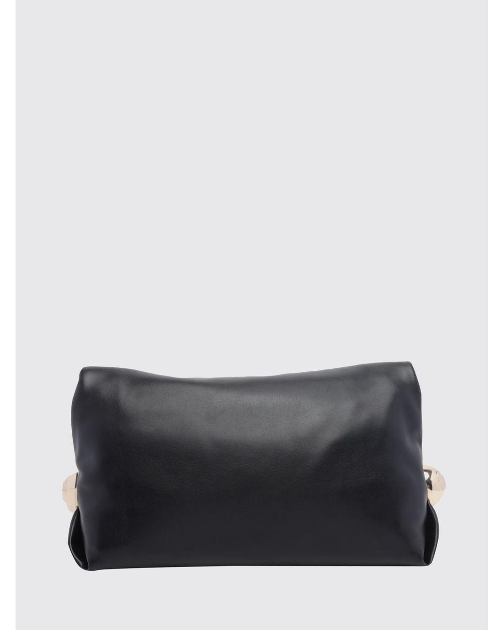 Liu Jo Gray Faux Leather Clutch With Contrast Logo And Removable Strap