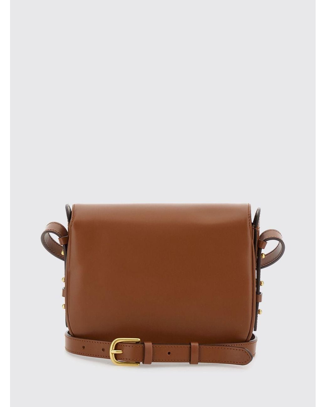 Soeur Brown Bellissima Smooth Leather Mini Crossbody Bag With Buckle