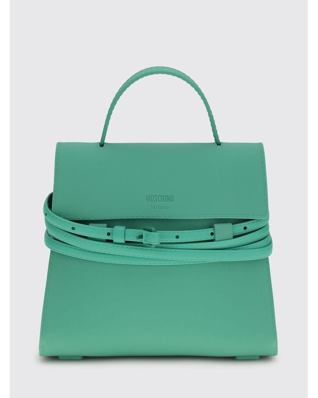 Moschino Couture Green Tie Me Leather Bag