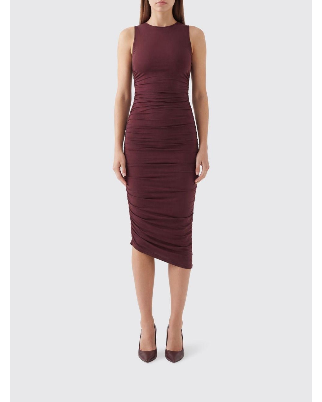 Wolford Red Asymmetric Stretch Jersey Dress