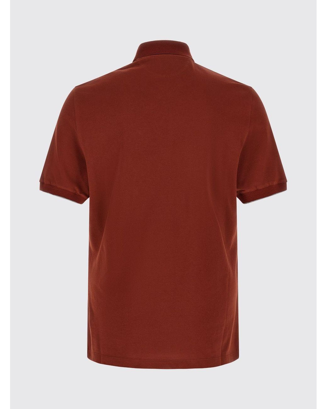 Brunello Cucinelli Short-Sleeved Cotton Polo With Embroidered Logo for men