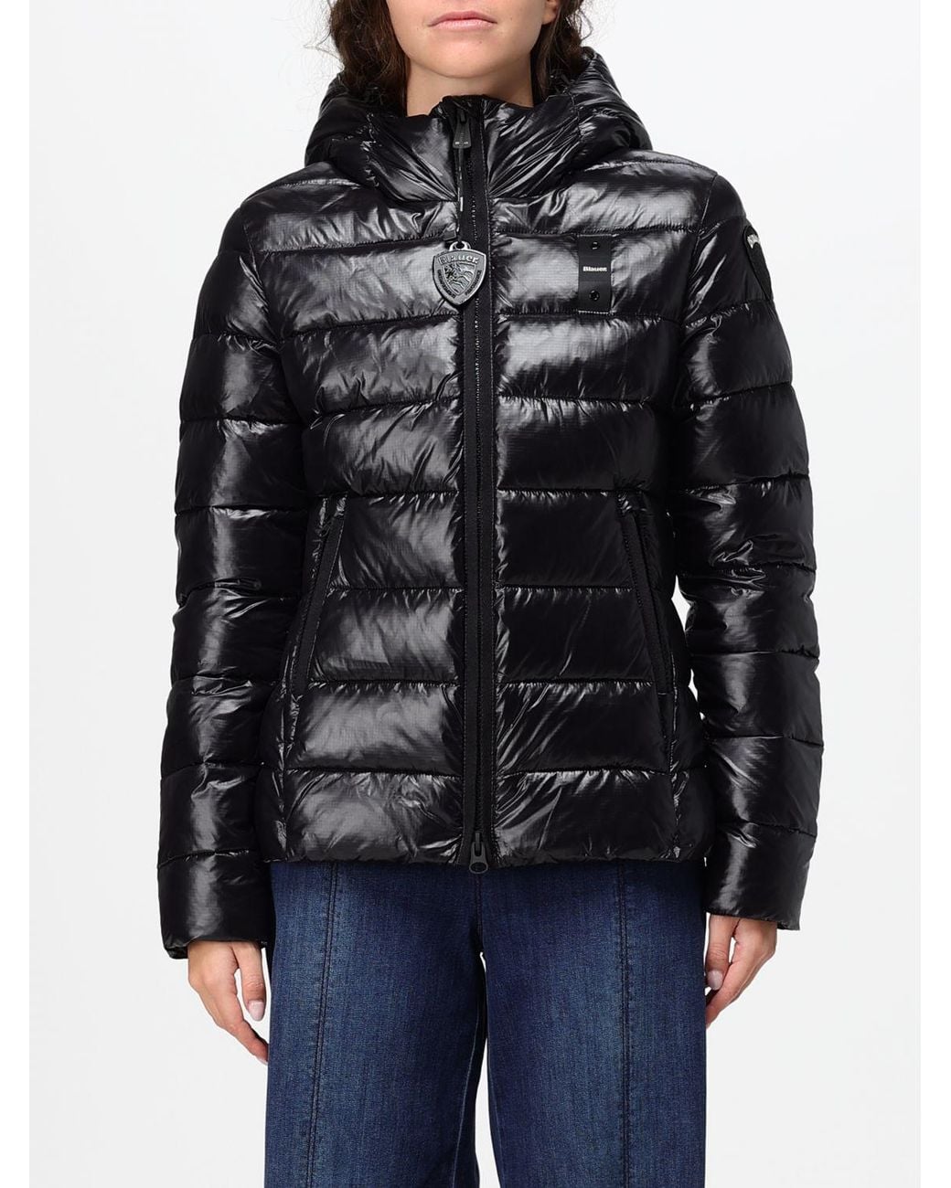 Blauer Black Caroll Short Quilted Nylon Hooded Puffer Jacket
