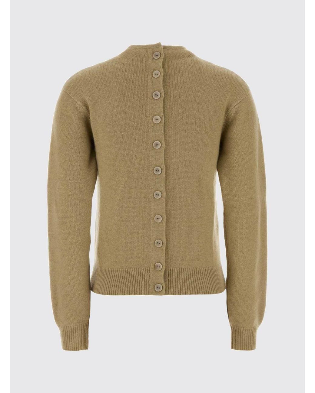 Lemaire Blue Crewneck 100% Cashmere Cardigan With Ribbed Trims