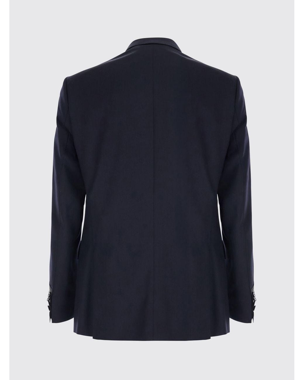 Boss Blue Double-Breasted Pure Virgin Wool Blazer With Notch Lapels for men
