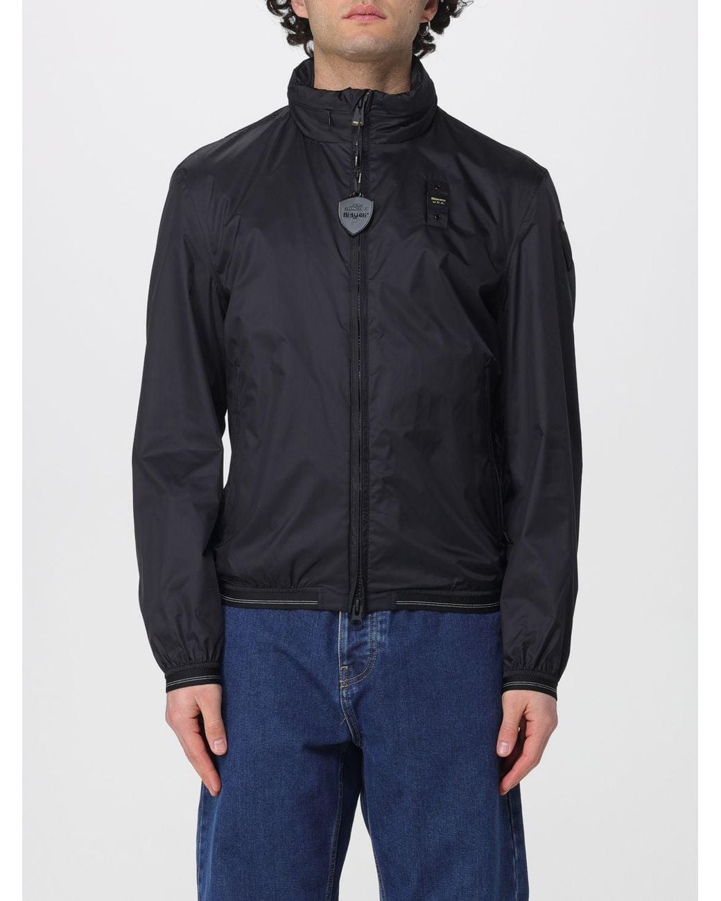 Blauer Blue Polyester Bomber Jacket for men