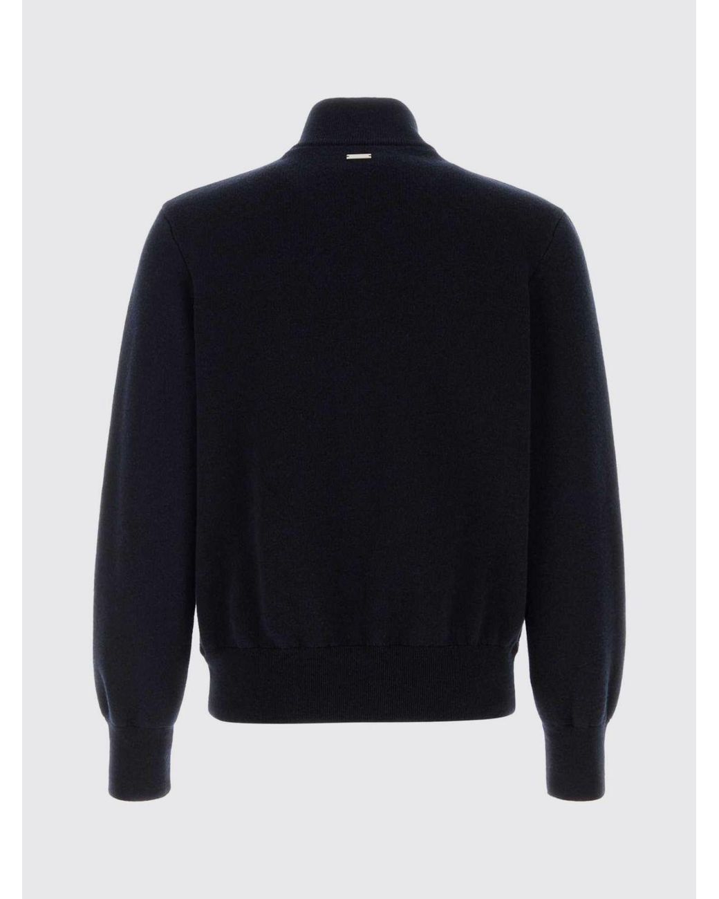 Ferragamo Blue Pure Wool Bomber Jacket With Turtleneck Collar And Zip Closure for men