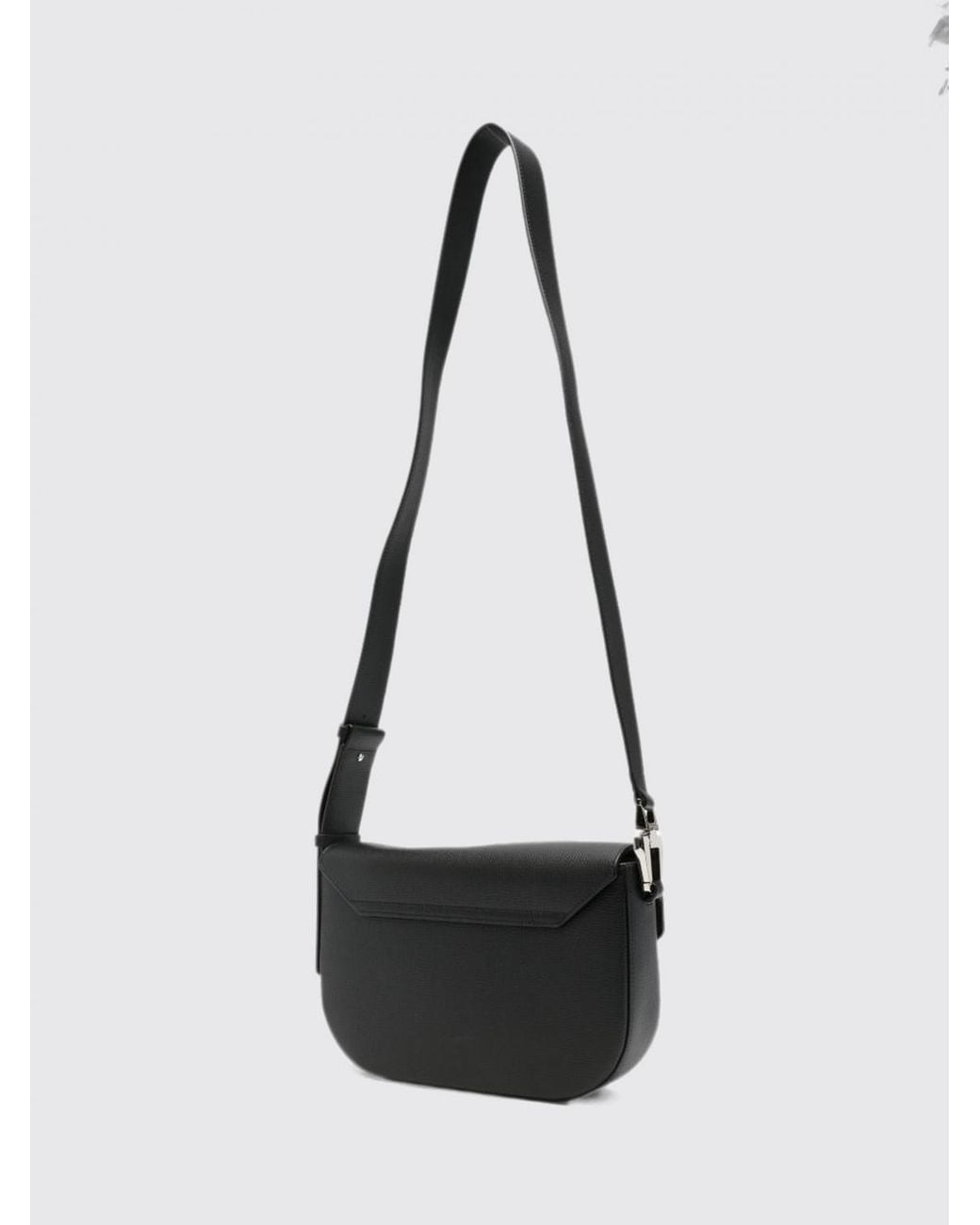 Emporio Armani White 1981 Small Bovine Leather Crossbody Bag With Flap Closure
