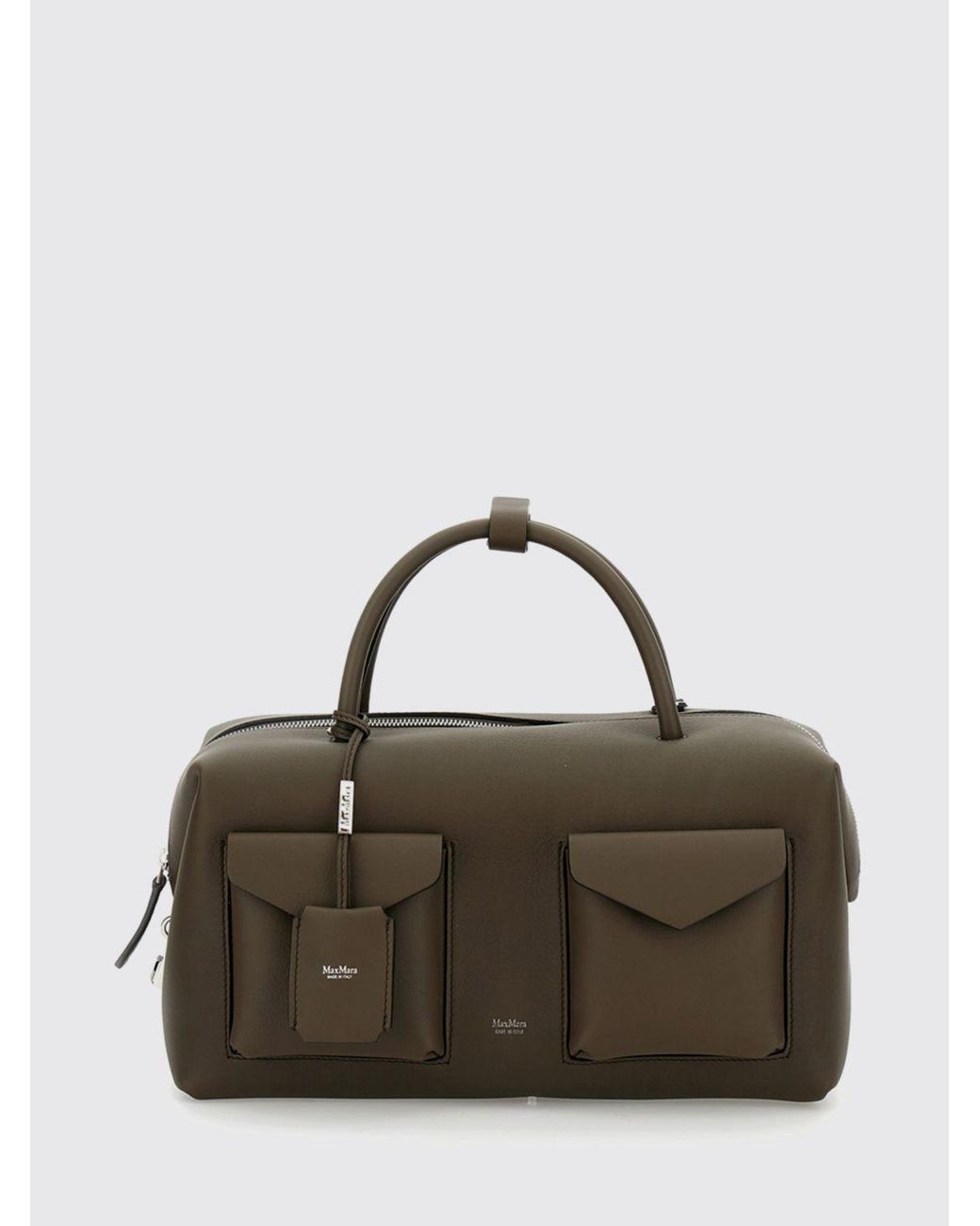 Max Mara Green Cargo Leather Holdall Bag