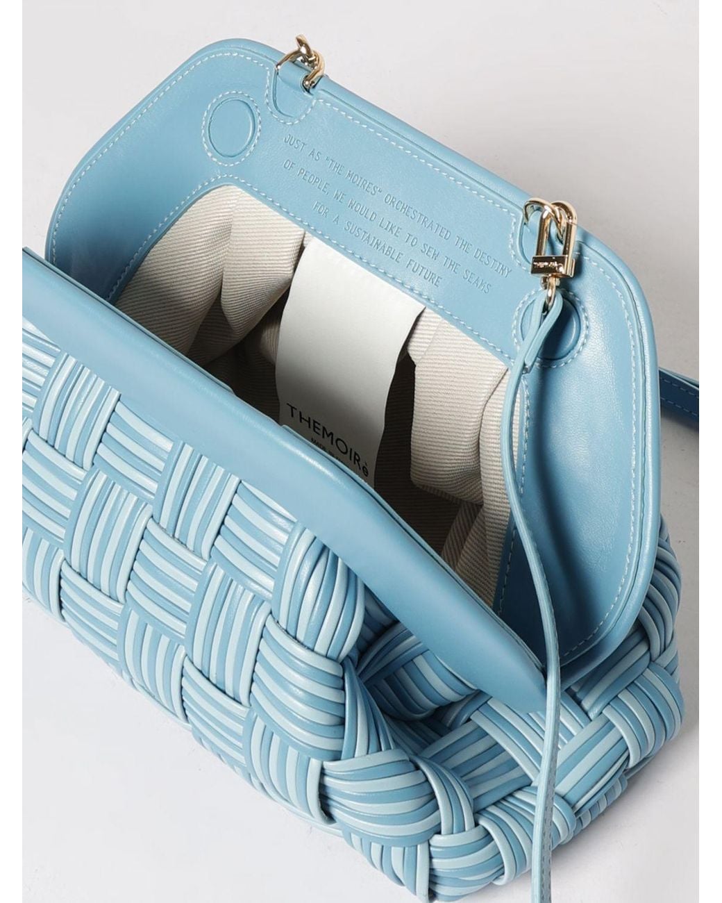 THEMOIRÈ Blue ThemoirÈ Woven Vegan Leather Bios Clutch