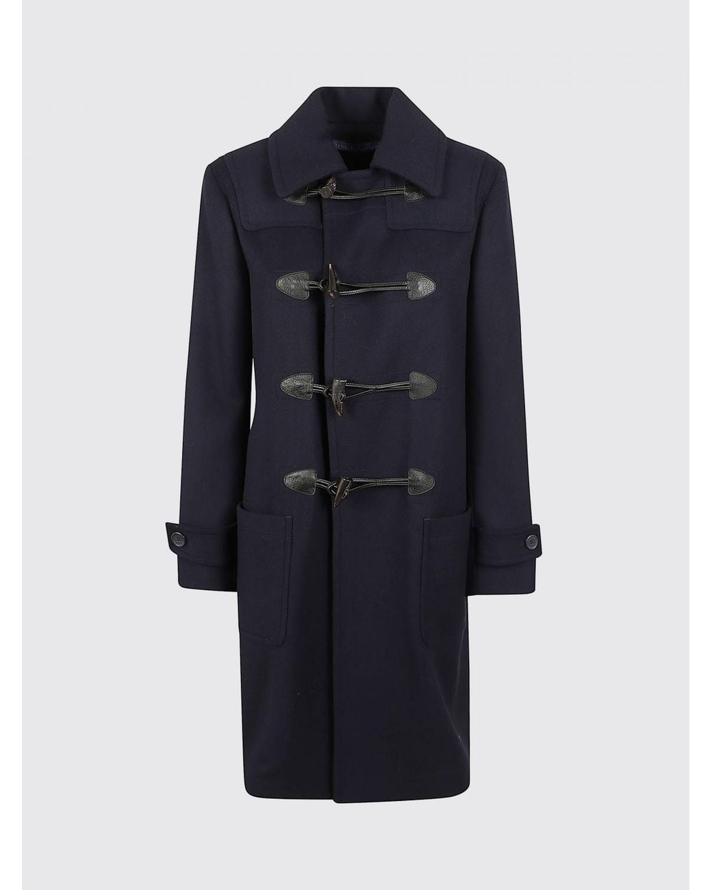 Polo Ralph Lauren Blue Single-Breasted Recycled Wool-Blend Coat With Toggles