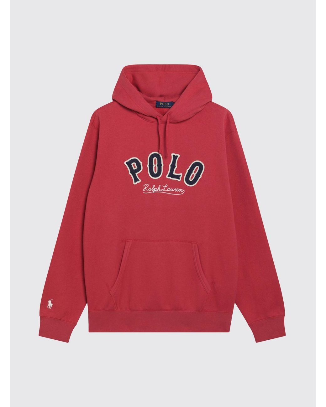 Polo Ralph Lauren Red Cotton Blend Hoodie With Logo for men
