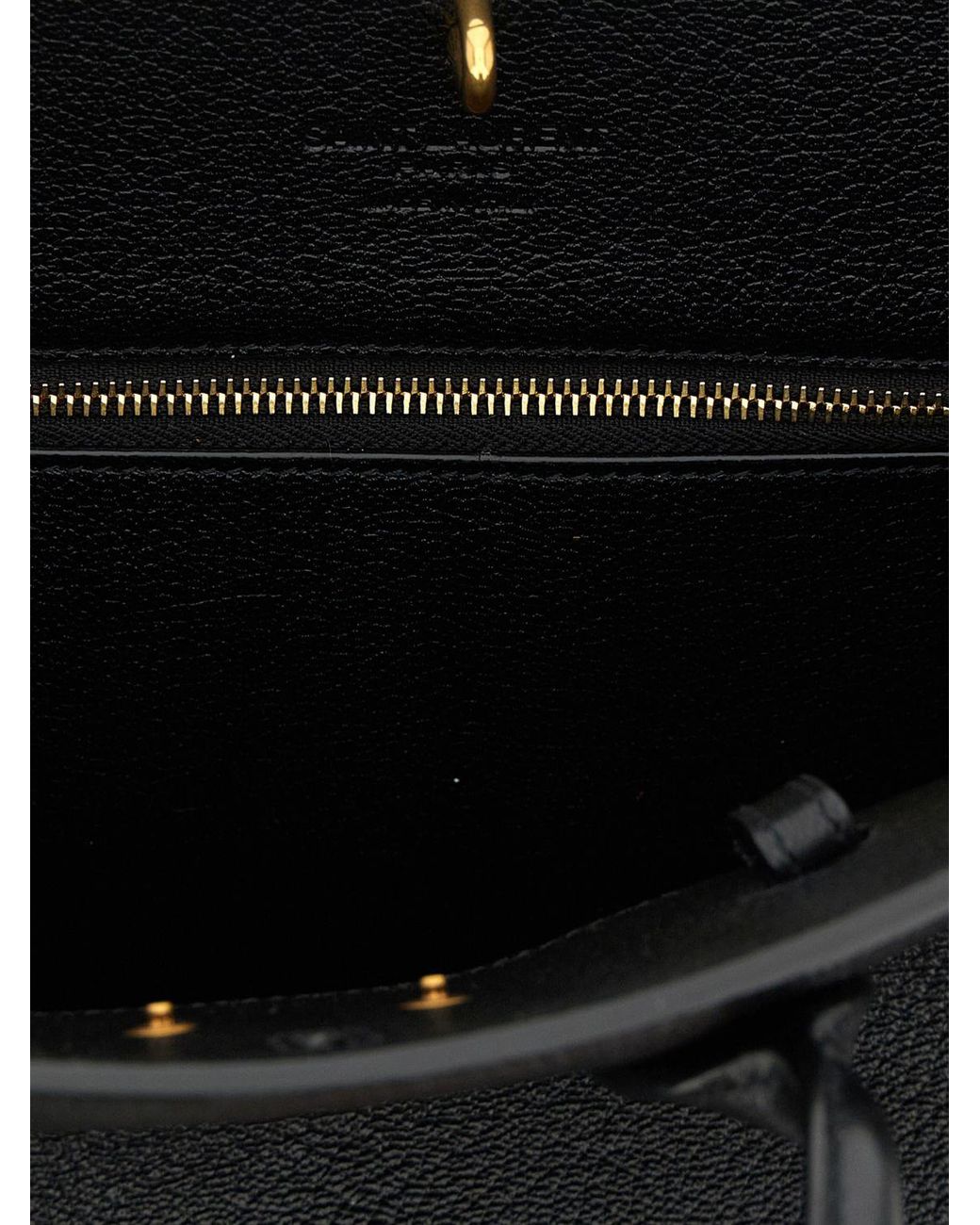 Saint Laurent Black Sac De Jour Grained Sheepskin Leather Handbag With Padlock