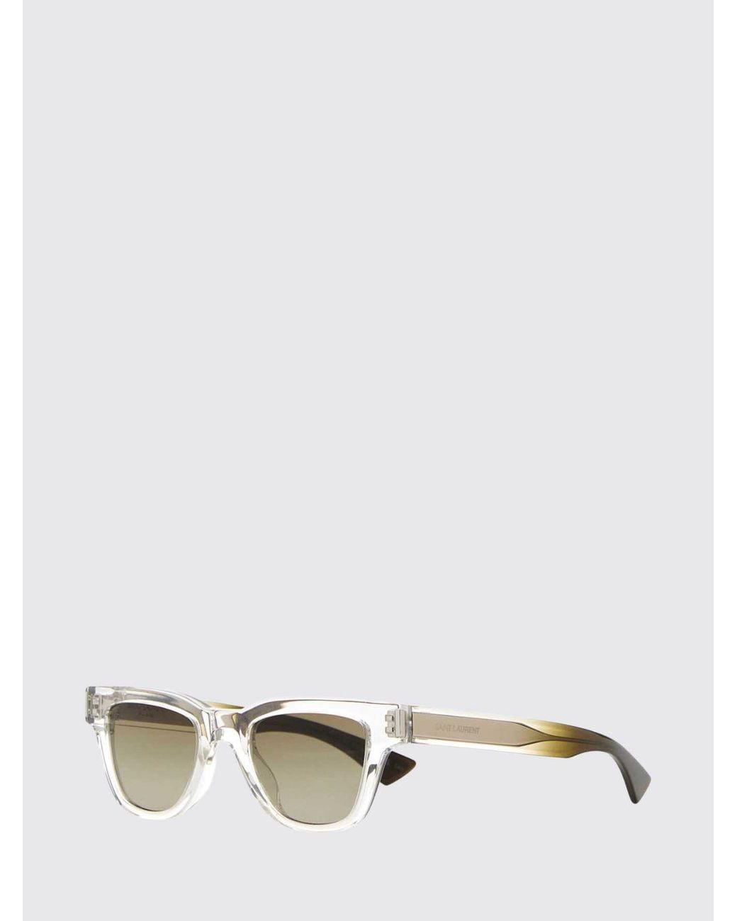 Saint Laurent White Cat-Eye Acetate Sunglasses With Smoked Lenses for men