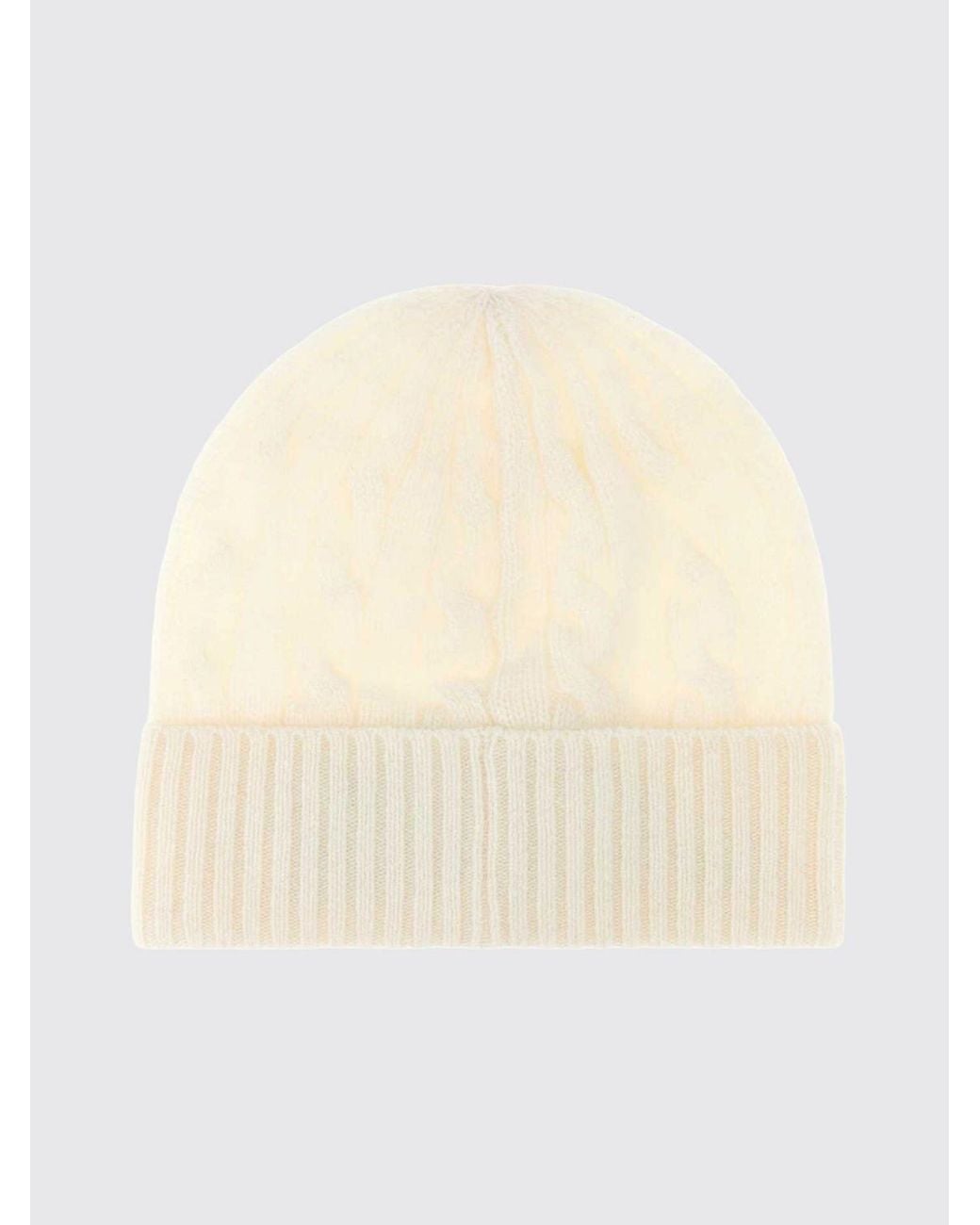 Polo Ralph Lauren Natural Wool And Cashmere Beanie With Embroidered Logo