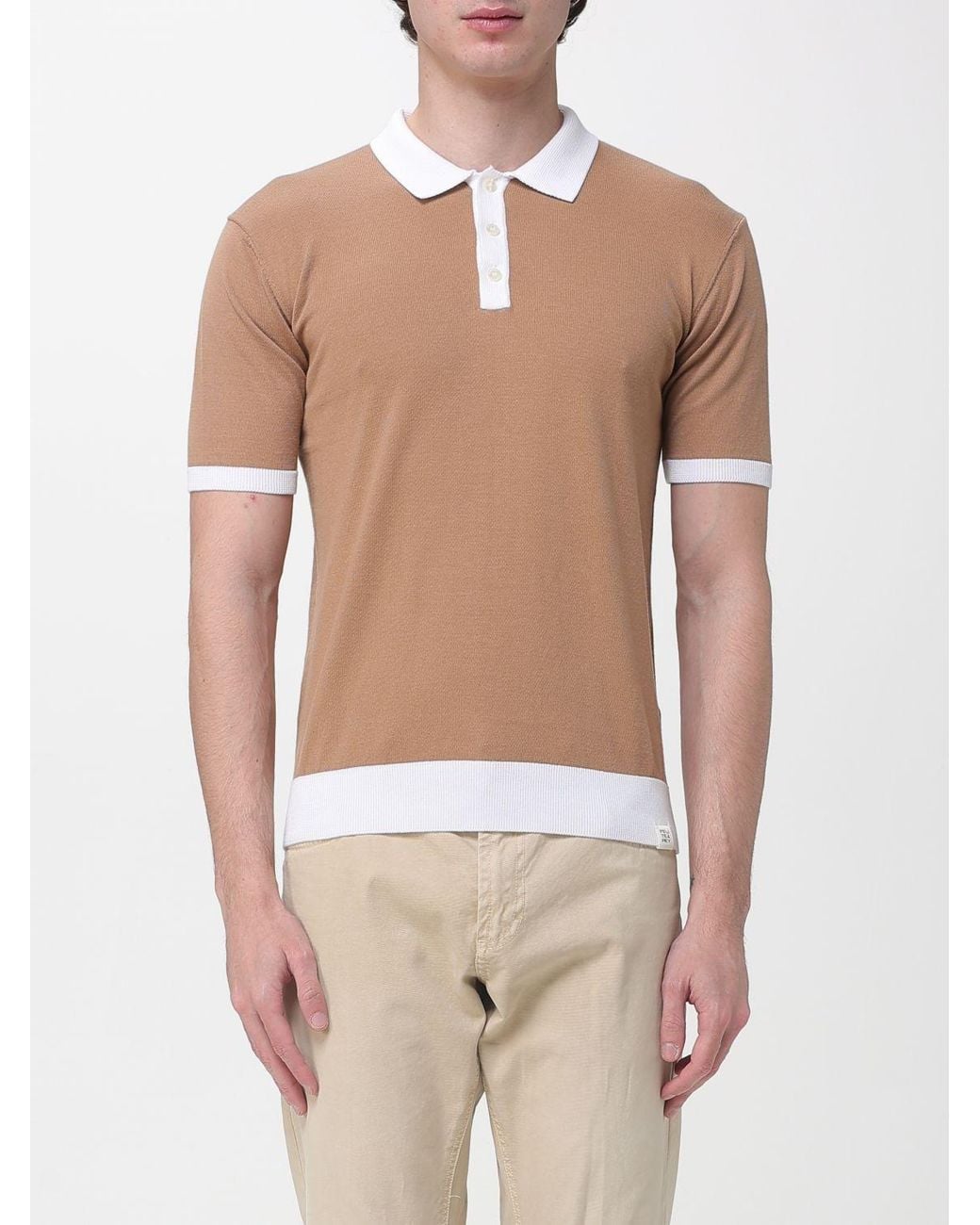Peuterey White Cotton Knit Polo Shirt for men