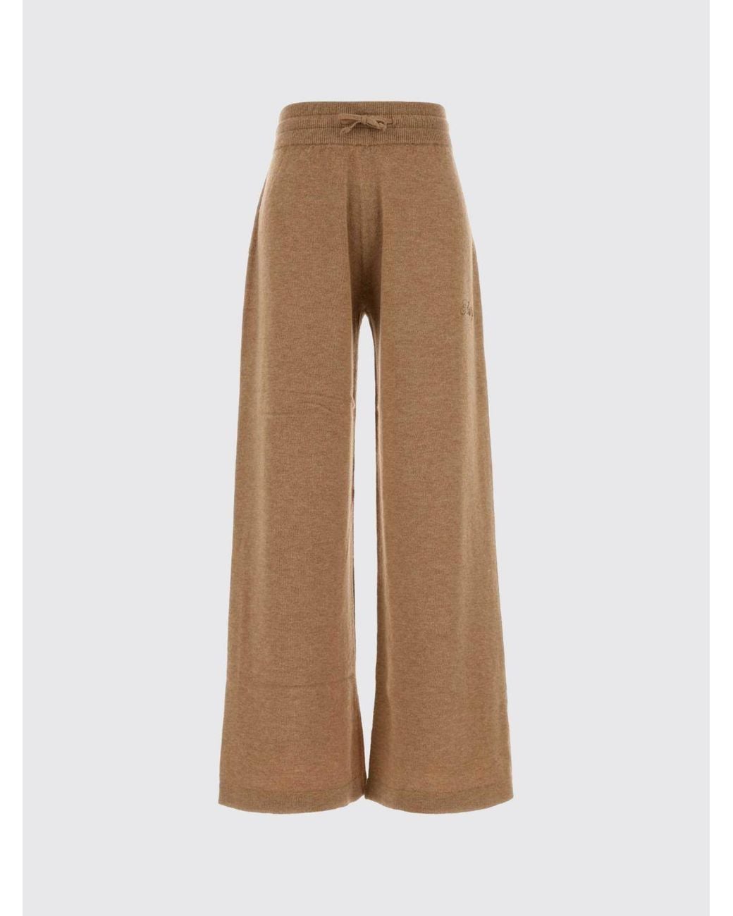 Autry Natural Wool And Cashmere Knit Jogging Trousers With A High-Rise Drawstring Waist