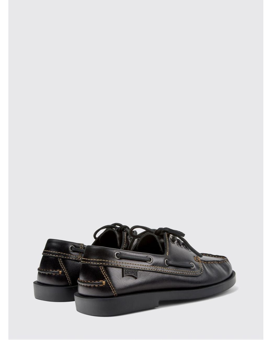 Camper White Don Leather Boat Shoes for men