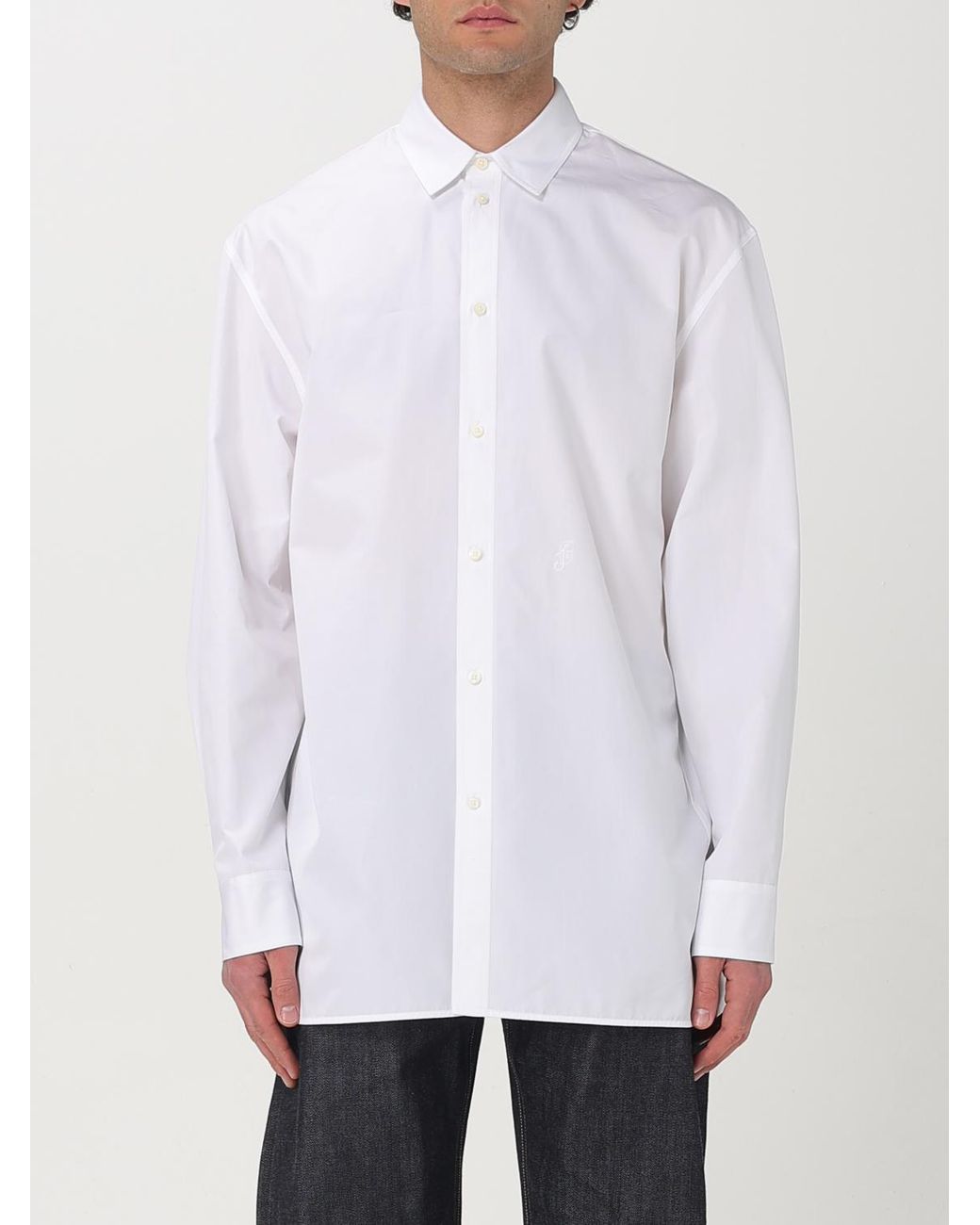 Jil Sander White Oversized Longsleeve Poplin Shirt for men